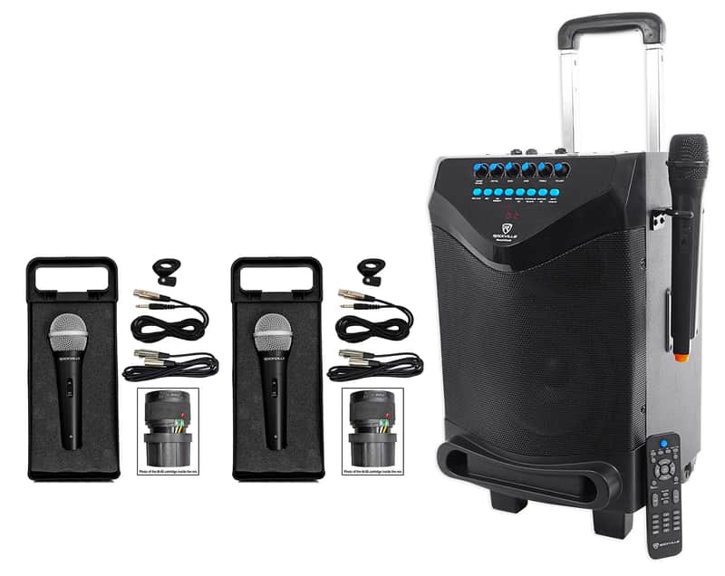 Rockville 8" Portable YouTube Bluetooth Karaoke Machine/System+(3) Microphones image 1