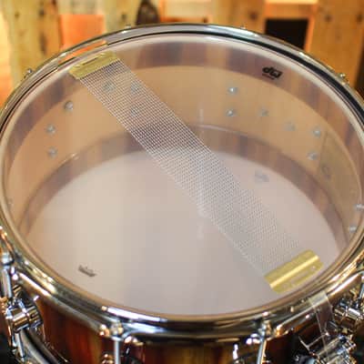DW 6.5x14 Collector's Maple Purplecore Candy Black Burst over Candy Stripe Padauk Snare Drum - SO#1444622 image 5