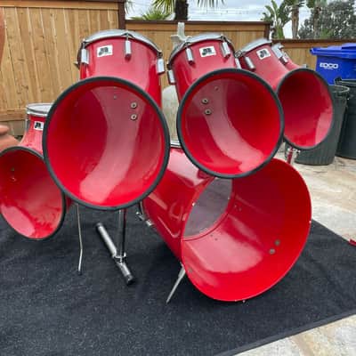 Vintage North Drums 6pc Drum Set kit - Red Finish image 4