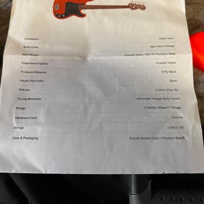 Fender Mod Shop Precision Bass 2026 - Satin Neon Orange image 3