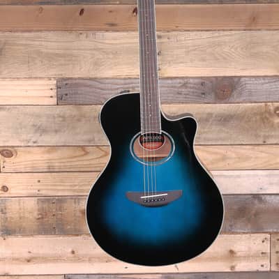 Yamaha APX600 Thinline Acoustic/Electric Guitar Oriental Blue Burst image 4