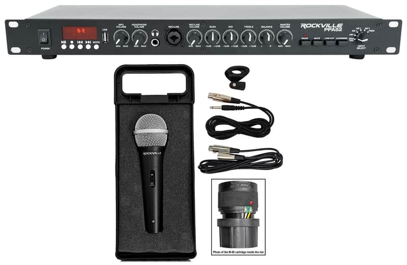 Rockville PPA52 Preamp Pro 1U Pre-Amplifier w/Bluetooth/USB/Interface+Microphone image 1