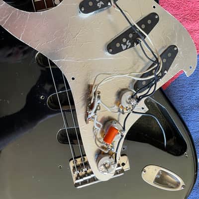 1980 Greco SE-800 Super Real Black, V neck with rosewood slab board (MIJ S-Style) + Original gig bag image 22