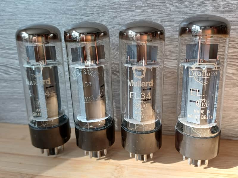 Exceptional ANOS MULLARD el34 XF2 matched quad Blackburn WELDED PLATE 6CA7 THE HOLY GRAIL for Hiwatt Orange Marshall image 1