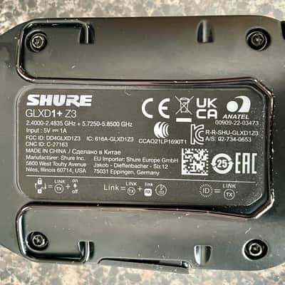 Shure Glxd1+z3 wireless transmitter new battery image 1