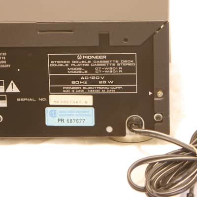 Pioneer Stereo Double Cassette Tape Deck CT-W801R Song Search Dual Recording Mic Inputs New Belts G image 6
