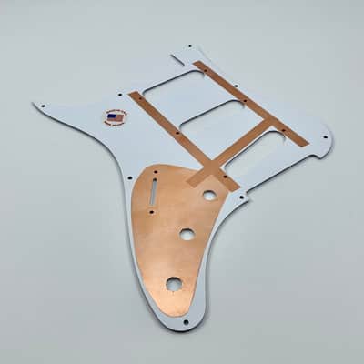 Silver Sky Se pickguard Red tortoise & parchment pickup covers, knobs & switch tip Sliversky pick guard image 5