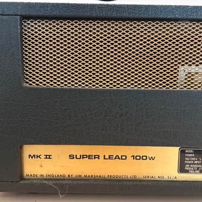 Marshall JMP 1959 MK II Super Lead 2-Channel 100-Watt Guitar Amp Head 1975 - 1981 - Black image 8