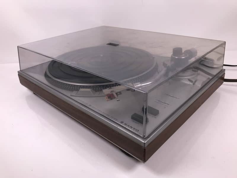 Vintage Rare Wood Grain SanyoTP 1010 Turntable Record Player image 1