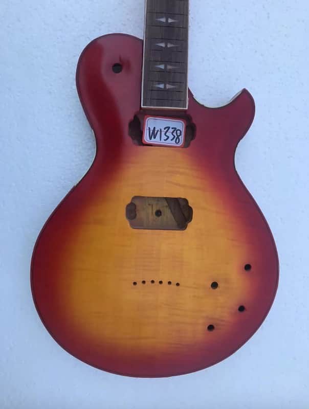 Sunburst Finish Les Paul Style Guitar Body with Mahogany Neck and Rosewood Fingerboard image 1