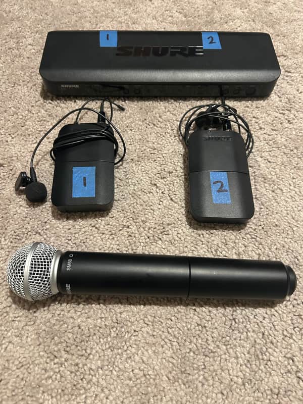 Shure BLX288. 2 Lavs and PG58 mic image 1
