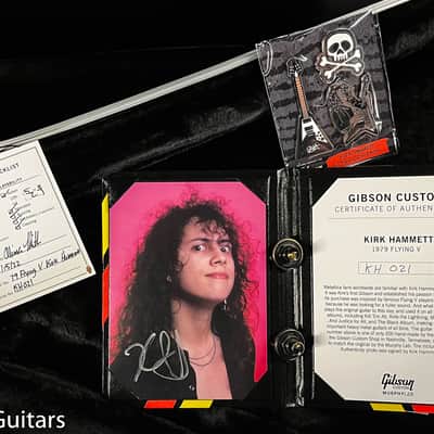 Gibson Custom Shop Kirk Hammett 1979 Flying V Ebony Murphy Lab Replica Aged Chrome Ebony (021) image 8