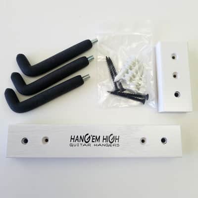 WHITE finish - Angled Hang'em High Guitar Wall Hanger for Acoustic Guitars image 5