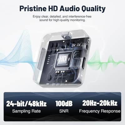 Portable Wireless in Ear Monitor System w/ 2 Receivers, Mono/Stereo Switch, Wireless Audio Transmitter and Receiver, 24bit/48kHz Audio, OTG Input, IEM for Live, Studios, Bands image 3