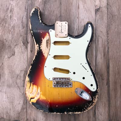 FRANCHIN Mercury guitar body Heavy Relic Aged 3-Color Sunburst 100% Nitro Lacquer SSS Poplar Stratocaster-Strat-S-Style Made in Italy - Stock piece #23370826 image 4
