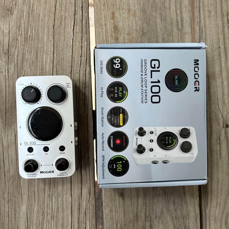 Mooer GL100 looper Drum machine  - White with box sampler groove box image 1