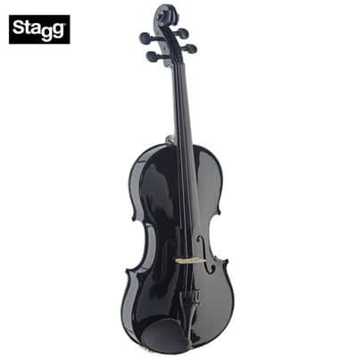 Stagg VN4/4-TBK Solid Spruce Top Maple Neck Standard Shape 4/4 Size Violin w/Soft Case, Bow & Rosin image 1