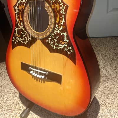 Vintage Hummingbird-Harmony,Global,Kay Hummingbird with double pickguard-RARE 68 (?) Red Burst image 5