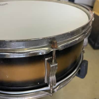 Ludwig No. 491 Pioneer 5x14" 6-Lug Snare Drum with Transition Badge 1958 - 1960 - Black/Gold Duco Lacquer image 6