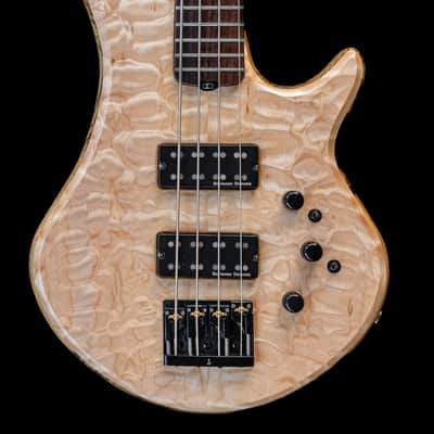 Handmade American Exotic Guitars Studio Series 4 String Bass, Quilt Maple/Limba, Made in U.S.A. image 4