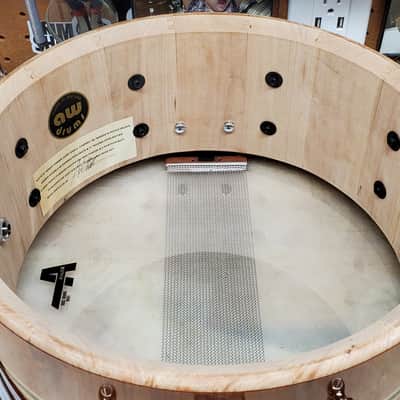 awdrums Custom Shop 6.5”x14” Finger Jointed STAVE Snare Drum 2025 - Cherry Wood with Wenge & Maple Inlays VIDEO !!! image 12