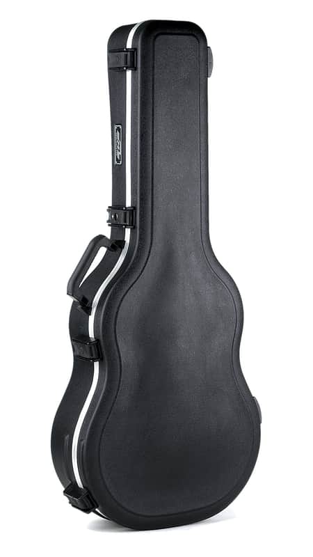 SKB Cases Acoustic Dreadnought Deluxe and 12-String Guitars Hardshell Case with Contoured Arched Lid, TSA Latch, Over-Molded Handle, and EPS Foam Interior image 1