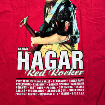Vintage SAMMY HAGAR 2002 Tour Red Rocker T-Shirt (XL) Red, New Old Stock! Van Halen image 4