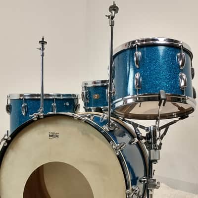 Slingerland 22/13/16/5.5x14" Radio King Drum Set - 1950's Blue Sparkle image 1
