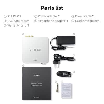 FiiO K11 R2R DAC and Headphone Amplifier for Home Audio or PC, 6.35mm and Balanced 4.4mm, RCA, Coaxial, Optical, 1300mW, 384kHz/24Bit DSD256 (Silver) image 8