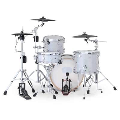 FREE TOM REBATE! - DW DWe 4pc Complete Electronic/Acoustic Drum Set w/Roland Cymbals & V51 Diamond Nebula image 2