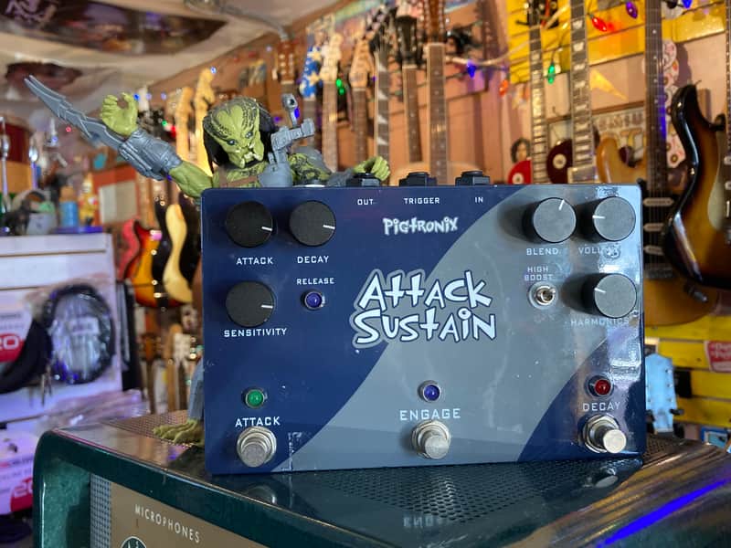 Pigtronix Attack Sustain Compressor (Boss Slow Gear effect too!) 2010s? - Blue image 1