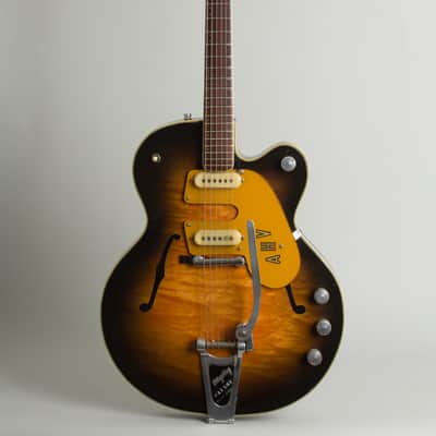 Mosrite /Gretsch Country Gentleman Custom Thinline Hollow Body Electric Guitar, c. 1959, period black hard shell case. image 1