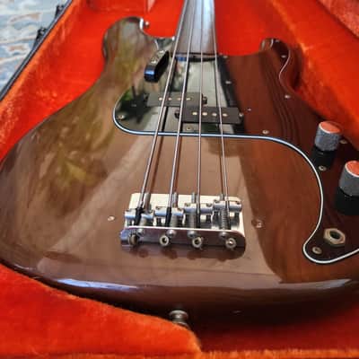 Fender Precision Bass fretless 1977 - Mocha with rosewood fingerboard image 2