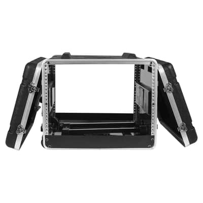 STRC-A8UT | Lightweight and Compact 8U PA DJ ABS Road Case w/ 7U Rack Space, 19” Depth, Retractable Handle, Wheels and Heavy-Duty Latches image 4
