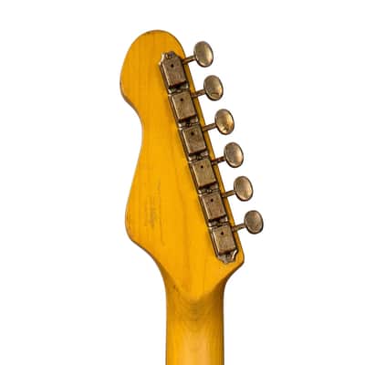 Vintage V6 Thomas Blug Signature Electric Guitar - Distressed Vintage White (V6MRTBG) image 5