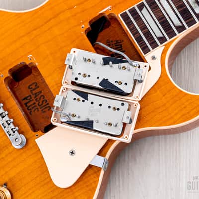 1992 Gibson Les Paul Classic Plus Trans Amber Flame Top, 100% Original w/ Case, Lightweight image 17