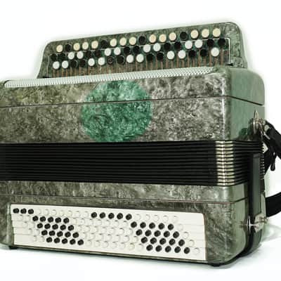 Russian Bayan Tulskiy, 3 Row Tula Chromatic Button Accordion, Vintage Music Box B System, New Straps and Soft Case, 2732 image 6