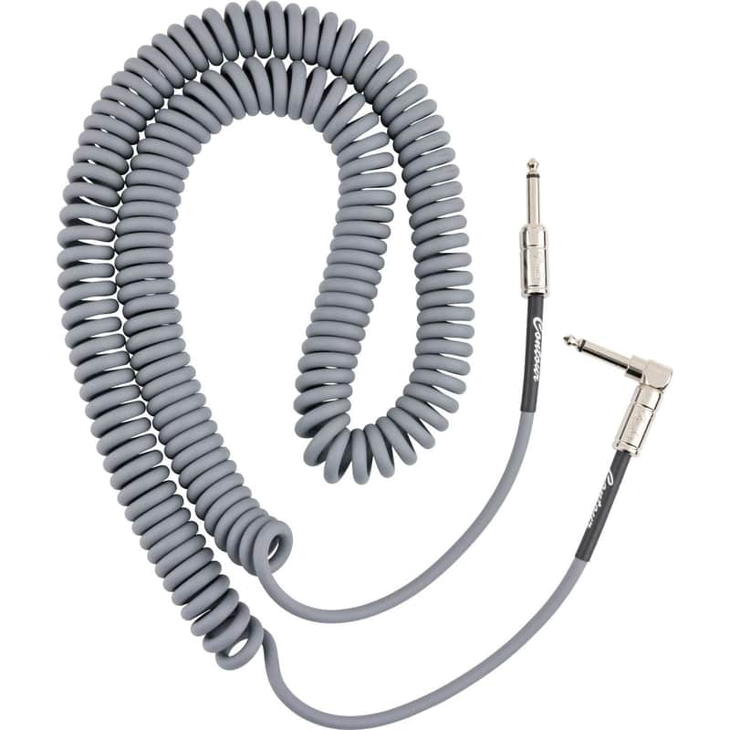 Fender Contour Series Coil Instrument Cables | 30ft | Inca Silver image 1
