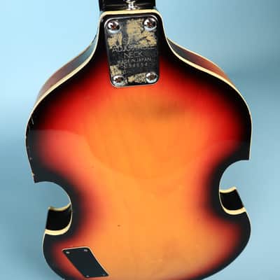 Univox Model 1920 Lectra Short-Scale Bass w/ case 1968 - Sunburst Violin Bass image 15