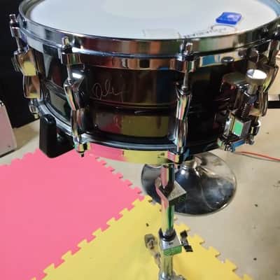 Yamaha SD465AMK Manu Katche Signature Snare Drum with SKB case - Black Nickel image 1