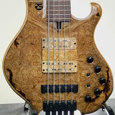 Maruszczyk Frog: Headless Custom 5-String Bass Maple Burl Top & Ramp image 1