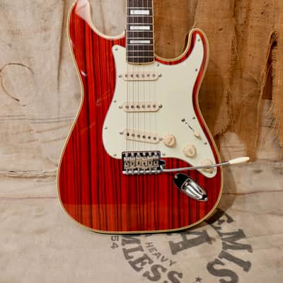 Fender Japan Zebrawood Custom Stratocaster ST68-HO 2002 - Translucent Red image 3