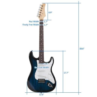 Cxxss School Music GST Electric Guitar Set w/ Gig Bag Strap Cord for Beginner image 2