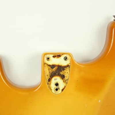 1973 Fender Stratocaster Body Olympic White 4.5lbs Nicotine Yellow 1970's Vintage Strat image 8
