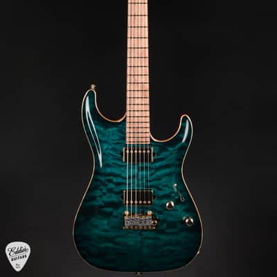 Suhr Standard Carve Top Pau Ferro Neck - Trans Teal Burst image 3