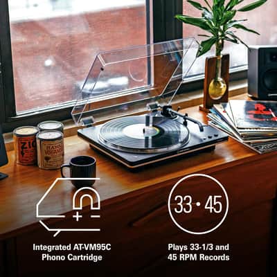 Audio-Technica Fully Automatic Wireless Belt-Drive Turntable +Mat +Cleaning + 2YR Warranty Pack image 8
