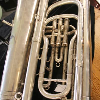 1960's Besson 3 Valve Vintage Bb Tuba 17" Bell Silver "50 Medals of Honor" image 16