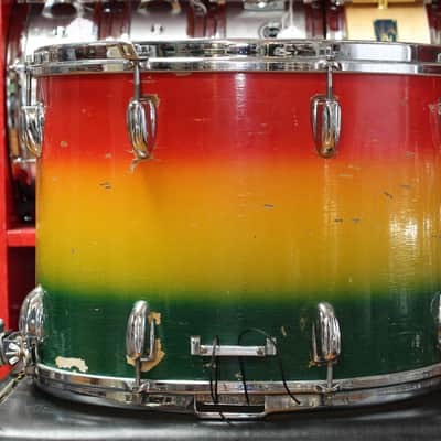 1960's Slingerland 12"x16" Marching Snare Drum in Red/Yellow/Green Duco image 3