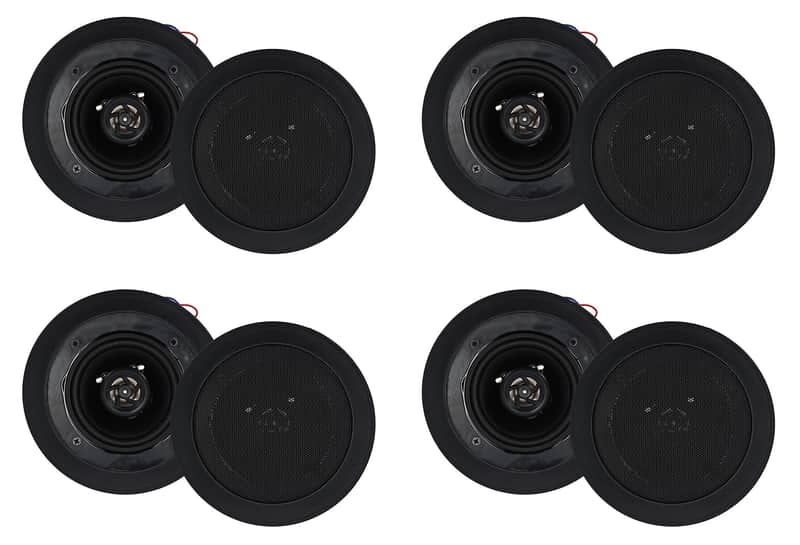 8) Rockville CC4T Black 4" Commercial 70v Ceiling Speakers For Restaurant/Bar image 1