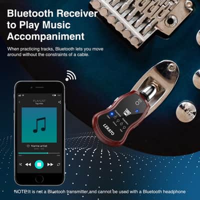 LEKATO Guitar Headphone Amp,Micro Electric Guitar Headphone Amp for Electric Guitar&Bass Rechargeable Bass Headphone Amplifier for Practice with 5 Effects(Clean Chorus Overdrive Distortion and Wah) image 4